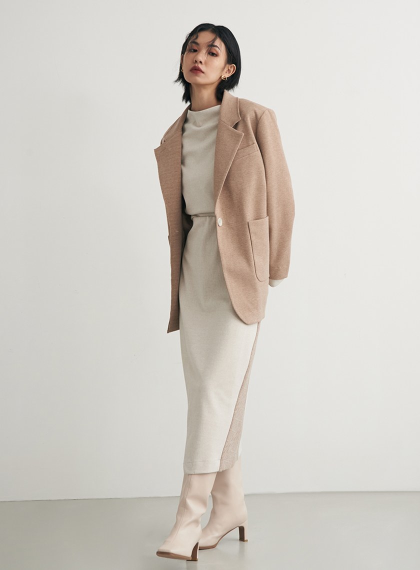 俐落單釦休閒西裝外套